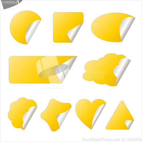 Image of yellow sticker in different shapes