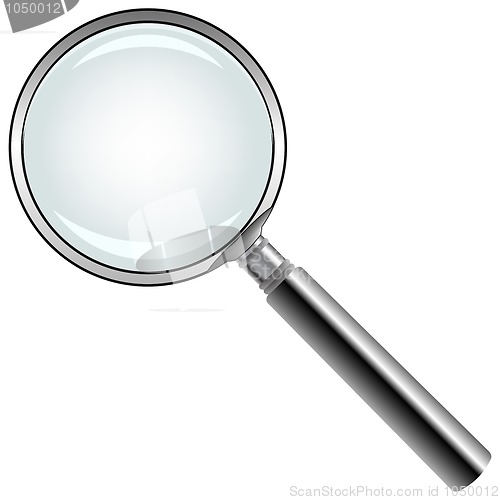 Image of magnifying glass against white