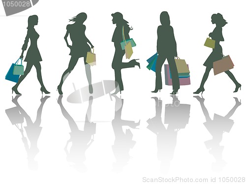 Image of shopping girls silhouettes