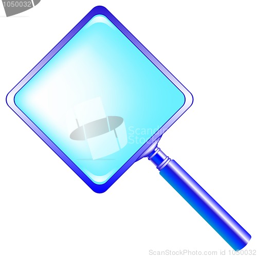 Image of square blue magnifying glass