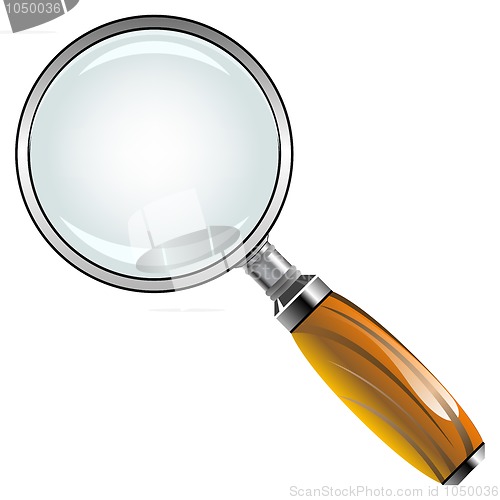 Image of magnifying glass with wooden handle