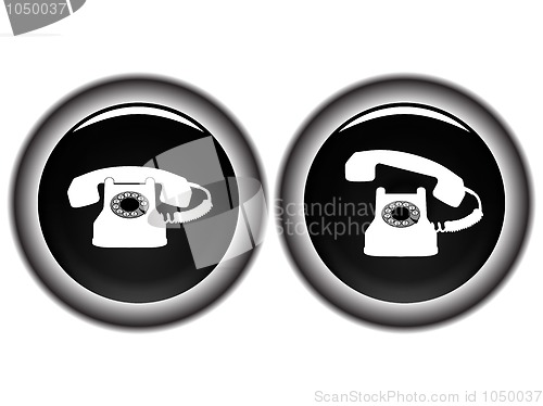 Image of telephone black icons against white