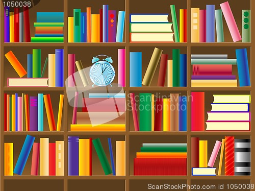 Image of wooden bookshelf vector
