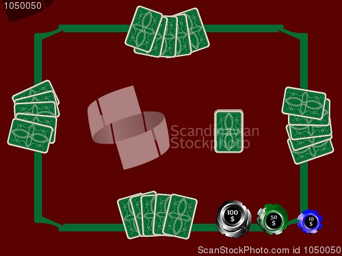 Image of poker chips and table