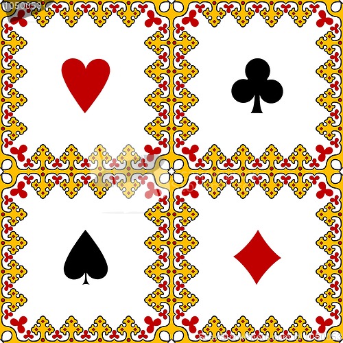 Image of playing card symbols frame