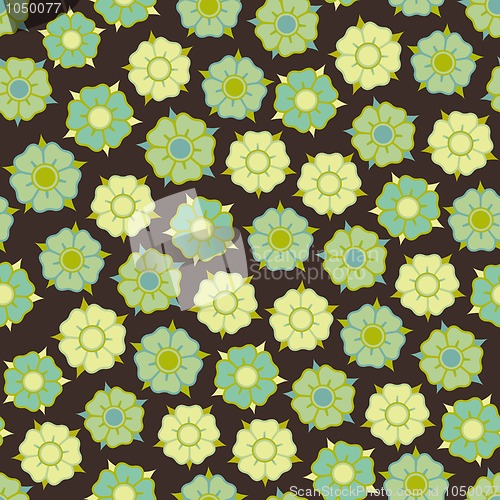 Image of design with seamless flowers pattern