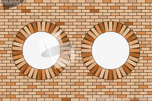 Image of round brick windows