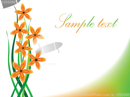 Image of design with flowers and grass