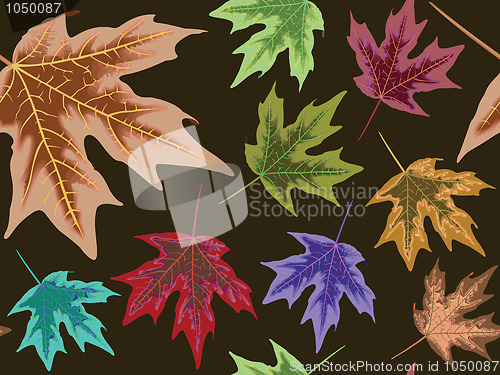 Image of dry leaves seamless pattern