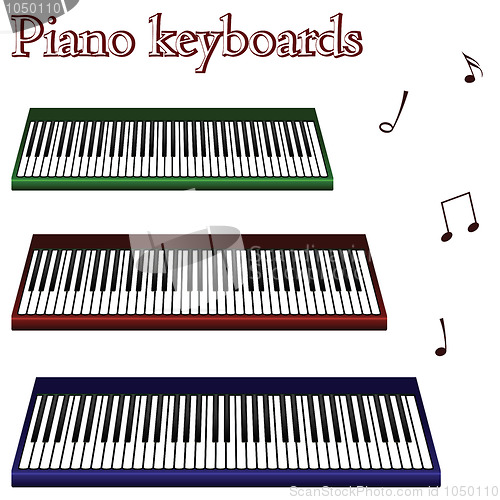 Image of piano keyboards against white