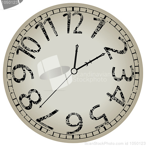 Image of abstract clock against white