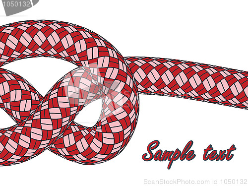 Image of tiled knot on red climbing rope