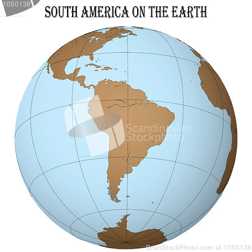 Image of south america on the earth