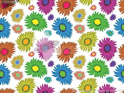 Image of flowers abstract seamless pattern