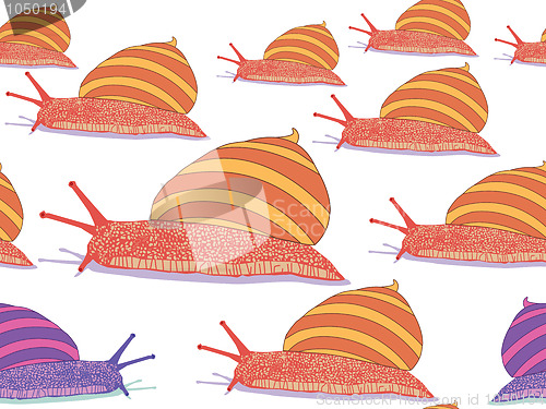 Image of snails seamless pattern