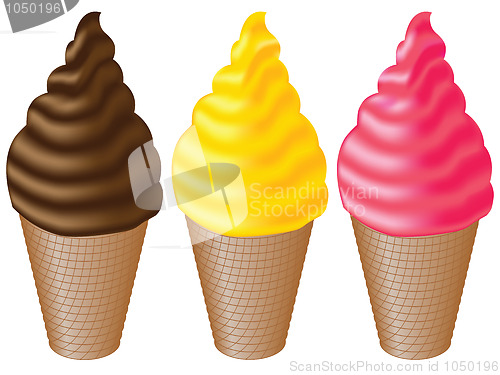 Image of icecream collection against white