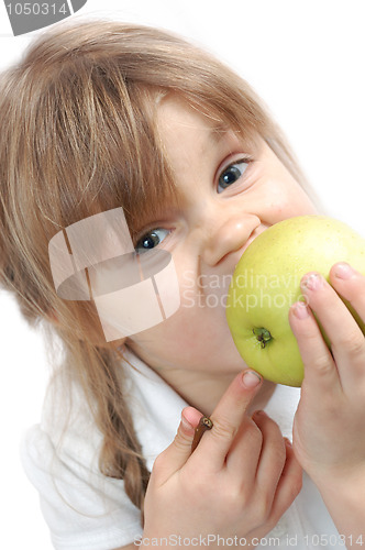 Image of girl biting an apple