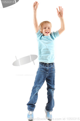 Image of jumping cheerful boy