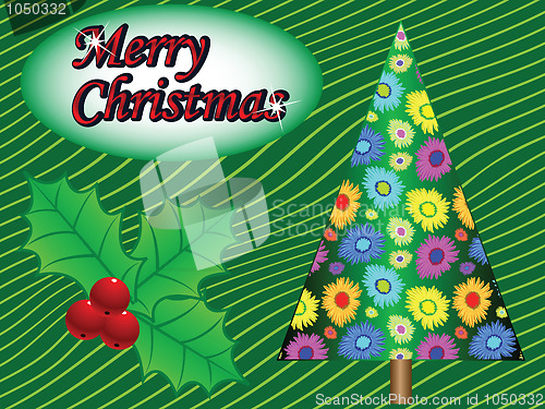 Image of merry christmas tree card