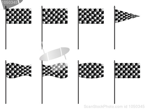 Image of checkered 3d flags