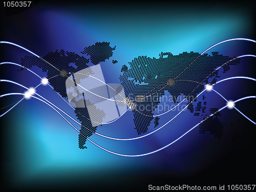 Image of circles world map background