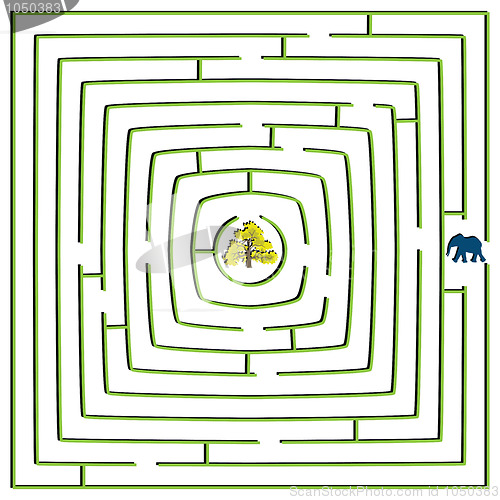 Image of round square maze