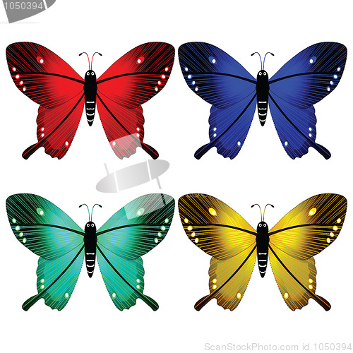 Image of butterflies against white