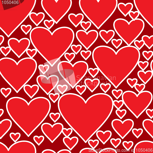 Image of Abstract red background with hearts