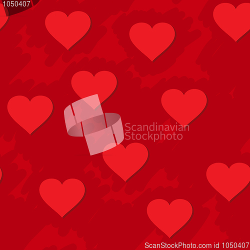 Image of Abstract red grunge background with hearts