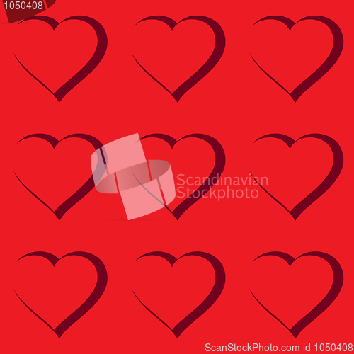 Image of Abstract red background with hearts