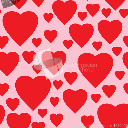 Image of Simple pink background with red hearts