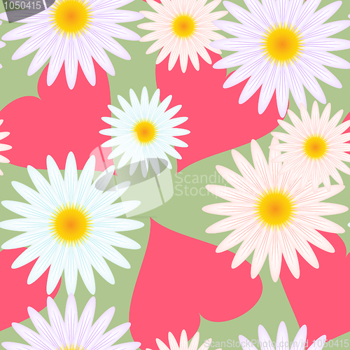 Image of Background with hearts and flowers