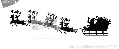 Image of santa claus and his sledge