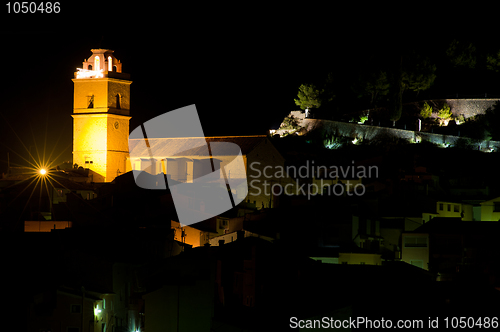 Image of Traditional village at night