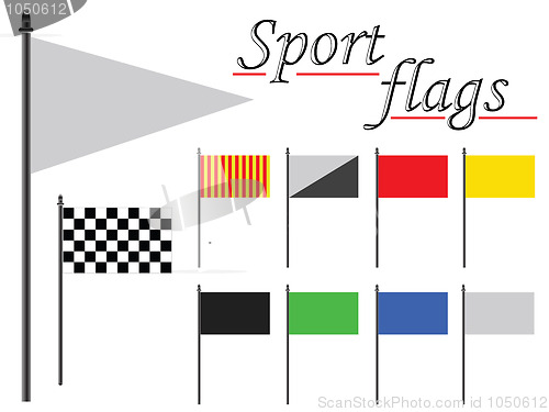 Image of sport flags against white