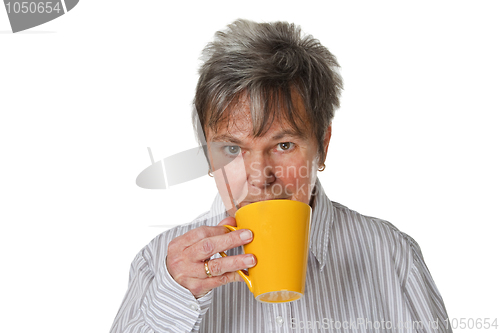 Image of Woman drinking coffee