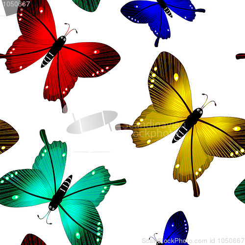 Image of butterflies seamless pattern
