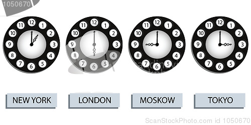 Image of time zone clocks