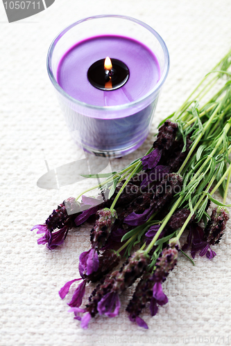 Image of candle with lavender