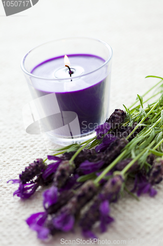 Image of candle with lavender