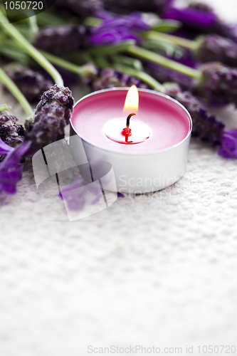 Image of candle with lavender