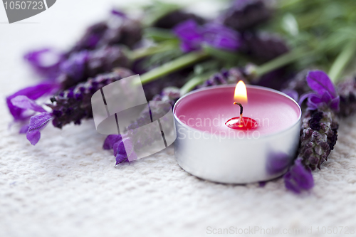 Image of candle with lavender