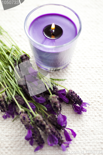 Image of candle with lavender