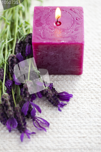 Image of candle with lavender