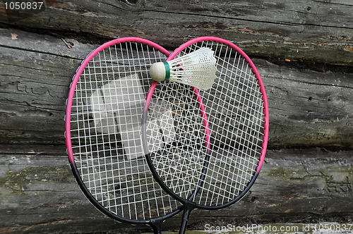 Image of Badminton Rackets and Ball