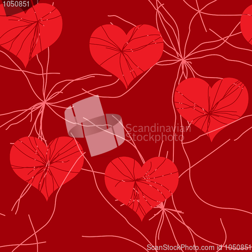 Image of Abstract red grunge background with hearts