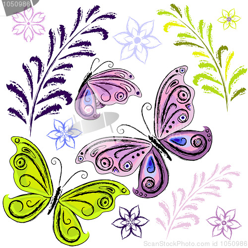 Image of Set butterflies and butterflies 