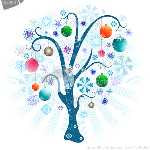 Image of Christmas tree with balls