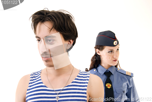 Image of criminal and policeman