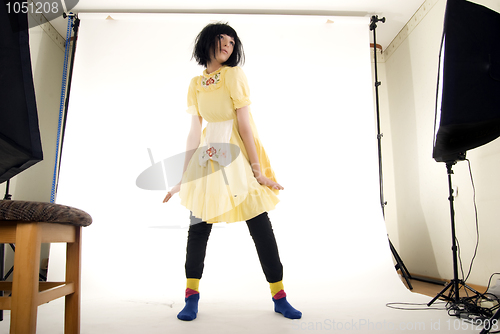 Image of Portrait of a young  brunette - studio